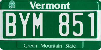 VT license plate BYM851