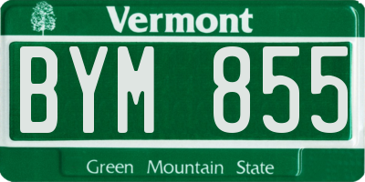 VT license plate BYM855