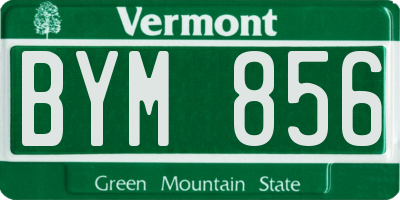VT license plate BYM856