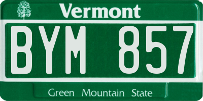 VT license plate BYM857