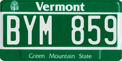 VT license plate BYM859