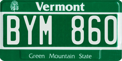 VT license plate BYM860