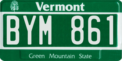 VT license plate BYM861