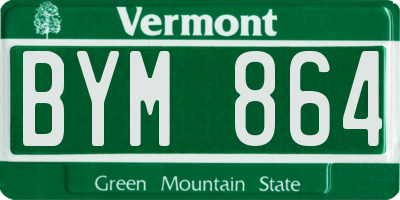 VT license plate BYM864