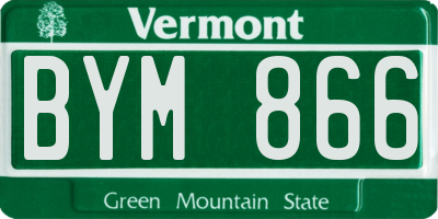VT license plate BYM866