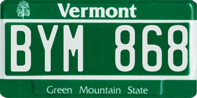 VT license plate BYM868