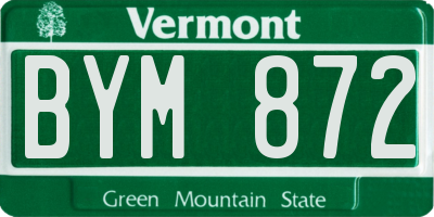 VT license plate BYM872
