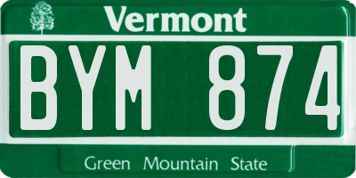 VT license plate BYM874