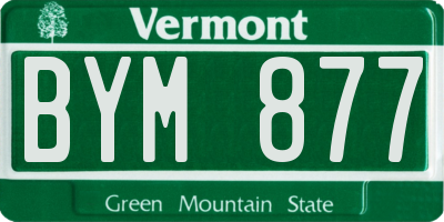 VT license plate BYM877