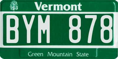 VT license plate BYM878