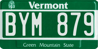 VT license plate BYM879