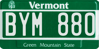VT license plate BYM880