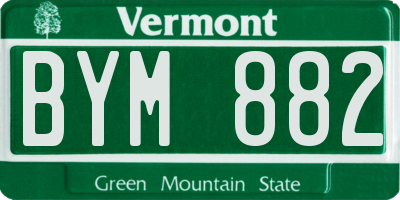VT license plate BYM882