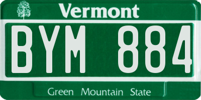 VT license plate BYM884