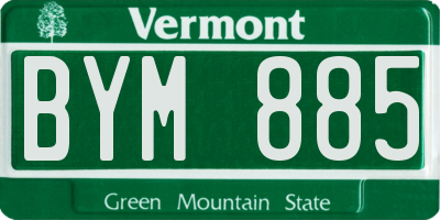 VT license plate BYM885