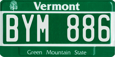 VT license plate BYM886