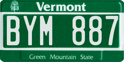VT license plate BYM887