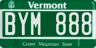 VT license plate BYM888