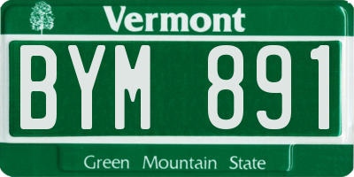 VT license plate BYM891