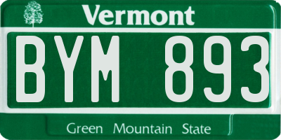 VT license plate BYM893
