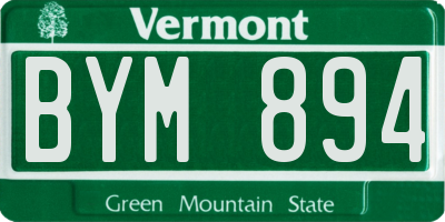VT license plate BYM894