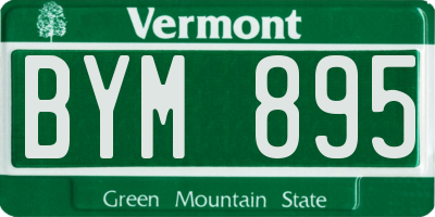 VT license plate BYM895