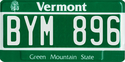 VT license plate BYM896