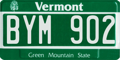 VT license plate BYM902