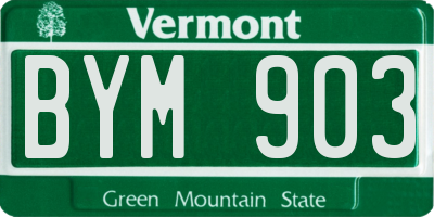 VT license plate BYM903