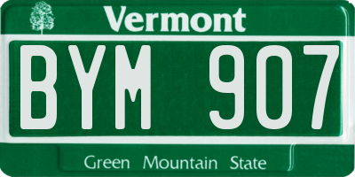 VT license plate BYM907