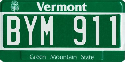 VT license plate BYM911