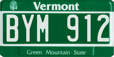 VT license plate BYM912