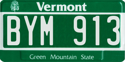 VT license plate BYM913