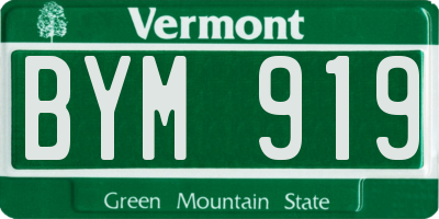 VT license plate BYM919