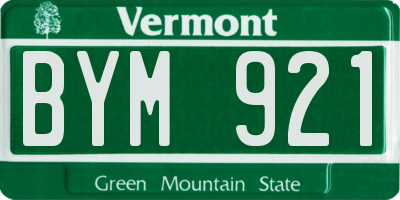 VT license plate BYM921