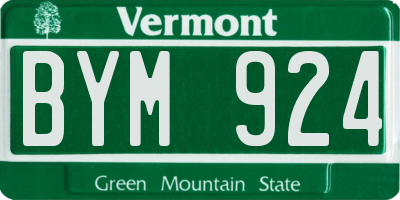 VT license plate BYM924