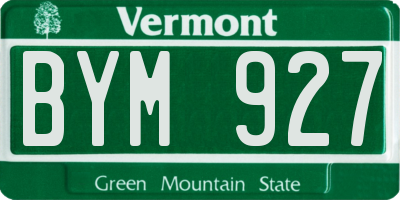VT license plate BYM927