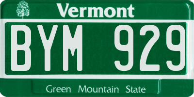 VT license plate BYM929