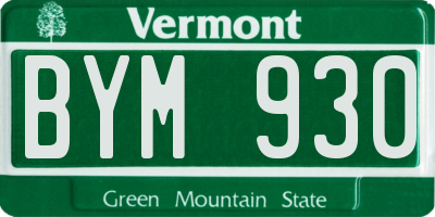 VT license plate BYM930