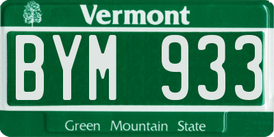 VT license plate BYM933