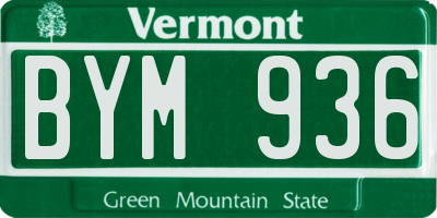 VT license plate BYM936