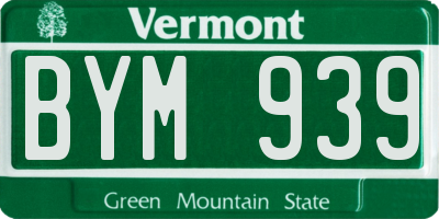 VT license plate BYM939