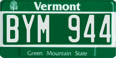 VT license plate BYM944