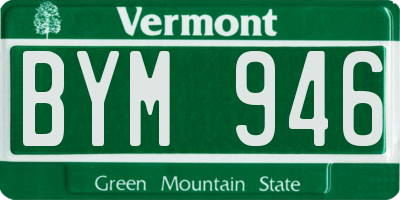 VT license plate BYM946