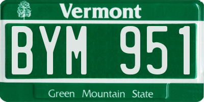VT license plate BYM951