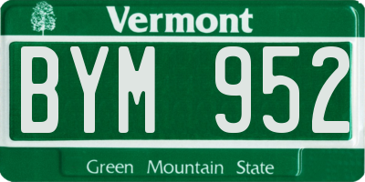 VT license plate BYM952