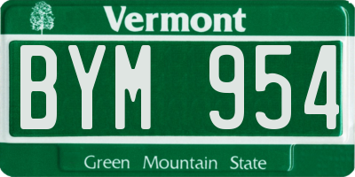 VT license plate BYM954