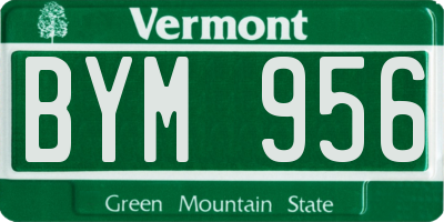 VT license plate BYM956