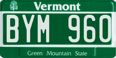 VT license plate BYM960