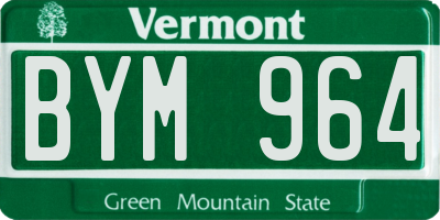 VT license plate BYM964